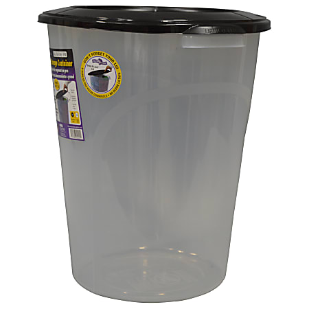 United Solutions Polypropylene Bulk Storage Container, 16 1/4"H x 16 3/8"W x 14 3/8"D, Black/Clear